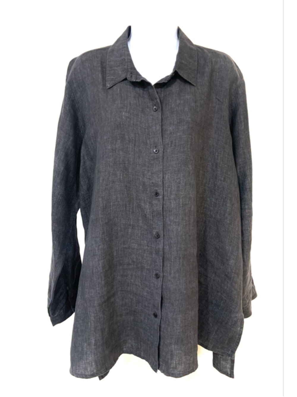 EILEEN FISHER Organic Linen Button Down Shirt (Sz L)